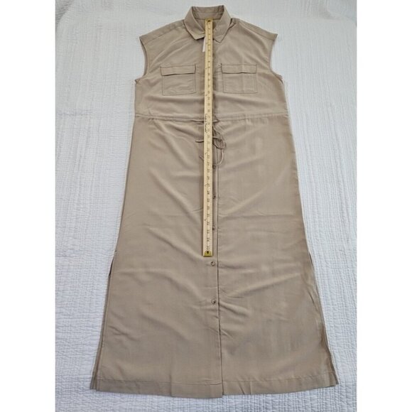 Old Navy Tan Women's Size M Tall Utility Midi Waist Defined Shirt Dress  NWT NEW - Picture 5 of 14